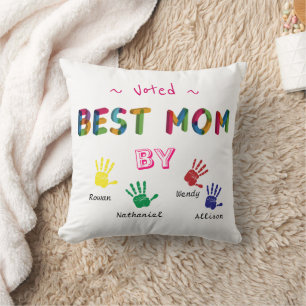 Beste Mama Druckkunst Weiß personalisieren Kissen