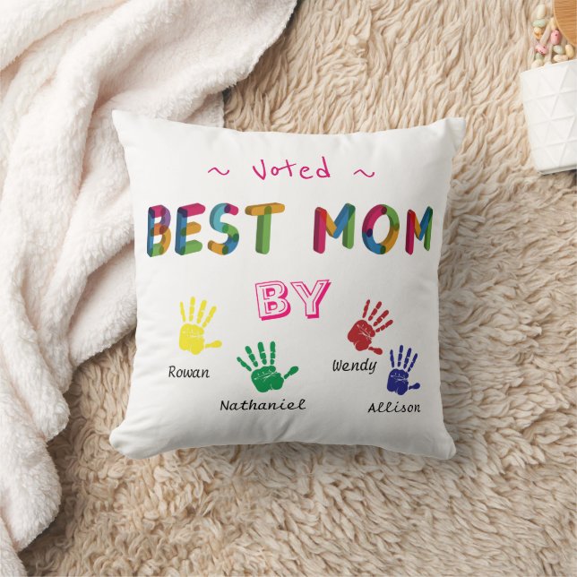 Beste Mama Druckkunst Weiß personalisieren Kissen (Decke)