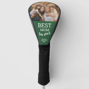 Beste Mama durch Par Custom Foto Modernes Grün Golf Headcover
