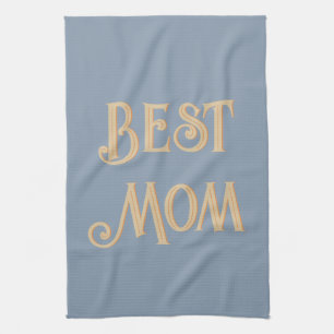 Beste Mama Dusty Blue Retro Vintage Typografie Geschirrtuch