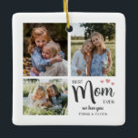 Beste Mama Erstellen Sie Ihr eigenes Foto Keramikornament<br><div class="desc">Feiern Sie Mama mit dieser Best Mama Ever Personalisierten Fotos Keramik Ornament, mit drei benutzerdefinierten Fotos und einer personalisierten Nachricht. Dieser herzliche Pfarrer ist ideal, um geehrte Erinnerungen zu ehren und Ihre Liebe zu zeigen. Ob Muttertag, Geburtstag, Weihnachten oder einfach nur, dieser Schmuck verleiht jedem Anlass eine besondere Touch. Ideal...</div>