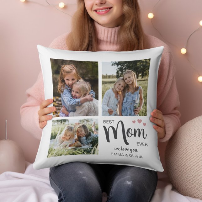 Beste Mama Erstellen Sie Ihr eigenes Foto Kissen (Best Mom Create Your Own Photo Throw Pillow by MINTIC DESIGN STUDIO)