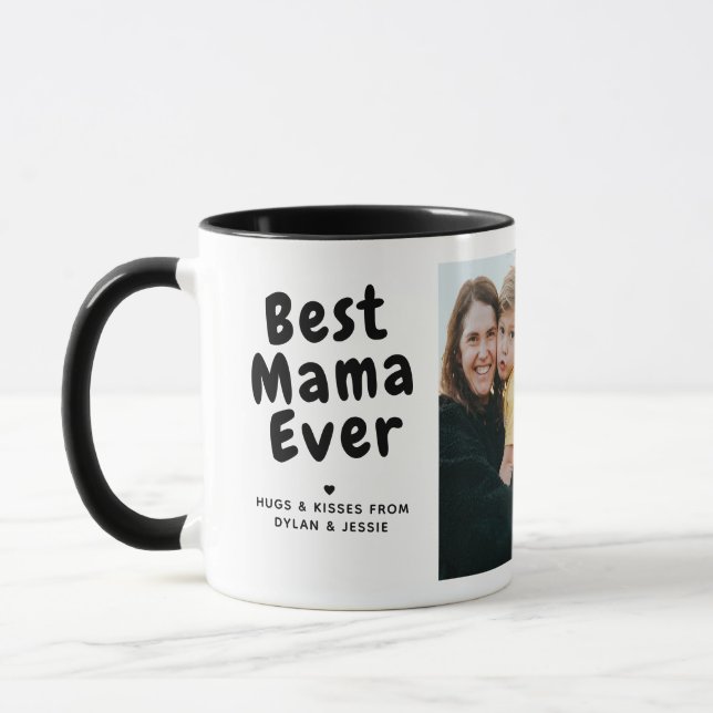 Beste Mama-Ever 2-Foto-Collage und benutzerdefinie Tasse (Links)