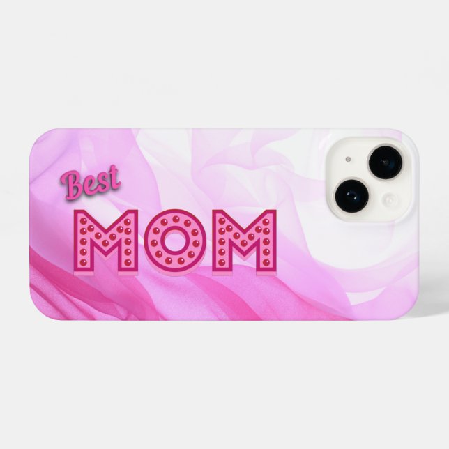 Beste Mama Ever mädchenhaftes rosa Chiffon elegant iPhone Hülle (Rückseite (Horizontal))