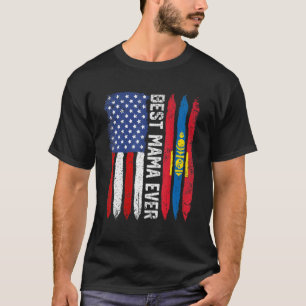 Beste Mama-Ever Muttertag Mongolei - USA Flaggenre T-Shirt