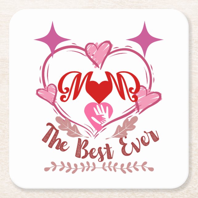 Beste Mama-Ever Rechteckiger Pappuntersetzer (Vorderseite)