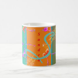 "Beste Mama" Farbenfrohe Rose Herz Kaffeetasse