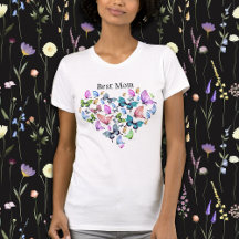Beste Mama Farbenfrohe Schmetterlinge Herz V Neck