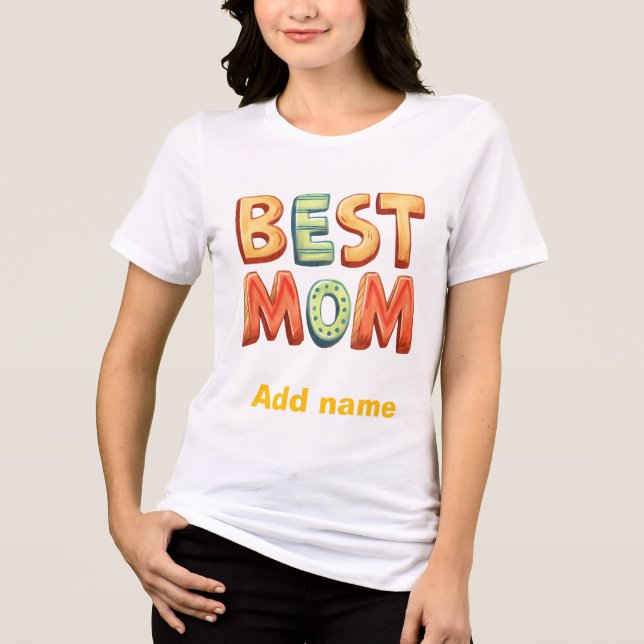 Beste Mama Farbige Blockbuchstaben - Süße Mutterst Tri-Blend Shirt (Vorderseite)