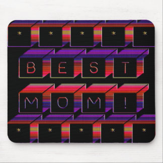 Beste Mama Farbige Blöcke und schwarzer Hintergrun Mousepad