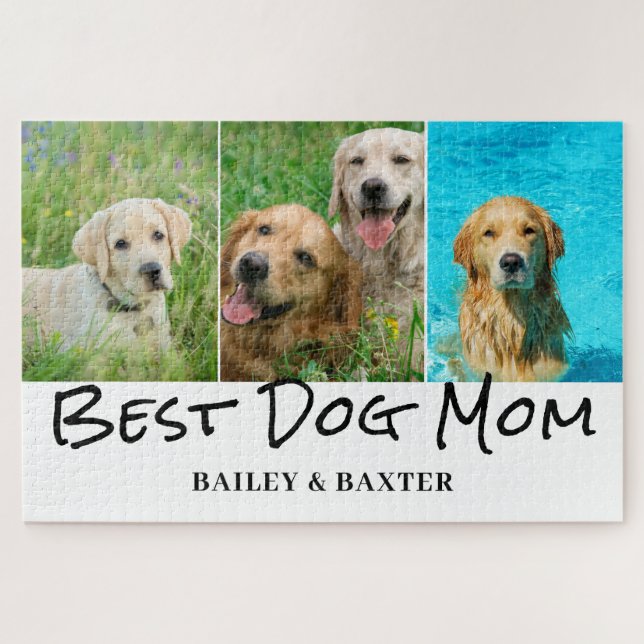 Beste Mama Foto Collage Name Puzzle (Horizontal)