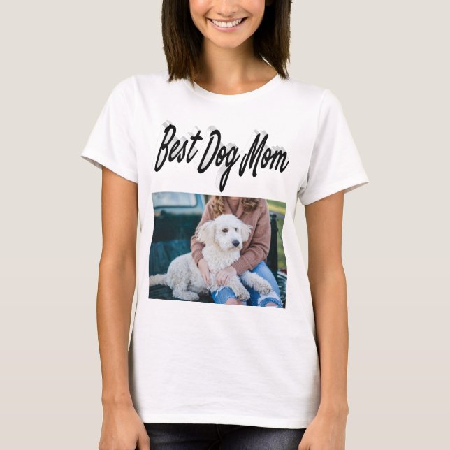 Beste Mama Foto Schwarzer Text T - Shirt (Vorderseite)