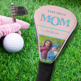 Beste Mama Foto Stilvolle Blue Metallic Letters Golf Headcover