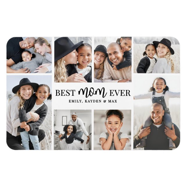 Beste Mama Fotocollage Magnet (Horizontal)