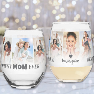 Beste Mama Fotocollage Muttertag Weinglas Ohne Stiel