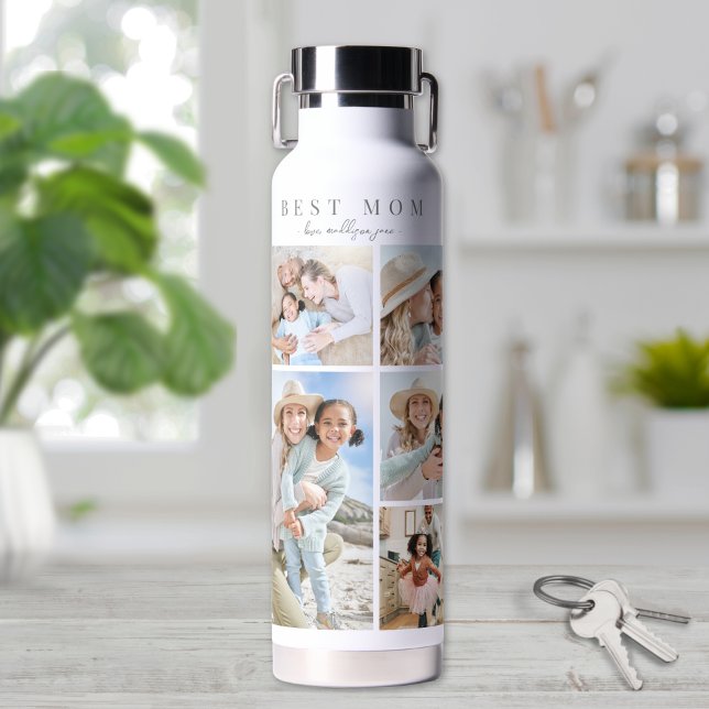 Beste Mama-FotoCollage Trinkflasche (Best Mom Photo Collage Water Bottle)