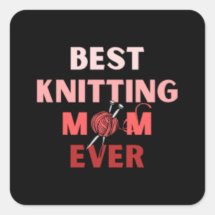 Beste Mama für das Stricken 31 Quadratischer Aufkleber