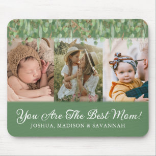 Beste Mama für FotoCollage Green und Gold Mousepad