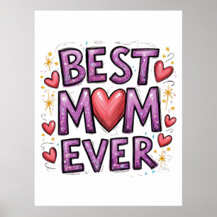 Beste Mama für Herz und Glitzern Poster