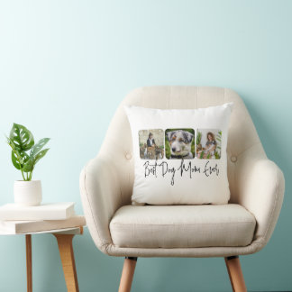 Beste Mama für Hunde - Benutzerdefinierte 3-Foto C Kissen