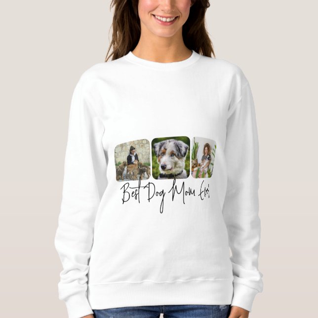 Beste Mama für Hunde - Benutzerdefinierte 3-Foto C Sweatshirt (Vorderseite)