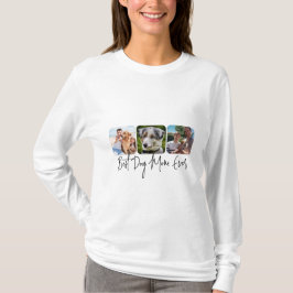 Beste Mama für Hunde - Benutzerdefinierte 3-Foto C T-Shirt