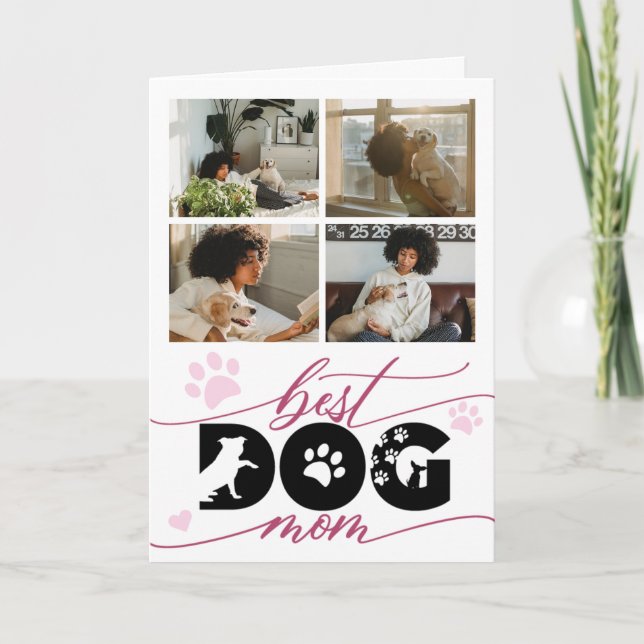 Beste Mama für Hunde | Foto Collage Mother Day Karte (Vorderseite)