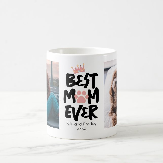 Beste Mama für Hunde je 2 Foto Pawprint Kaffeetasse (Mittel)