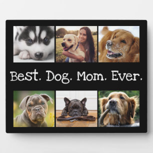 Beste Mama für Hunde je 6 Foto Collage Spaß Schwar Fotoplatte