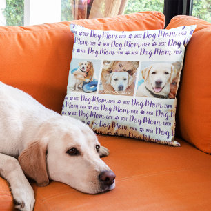 Beste Mama für Hunde je angepasste Foto-Collage Kissen