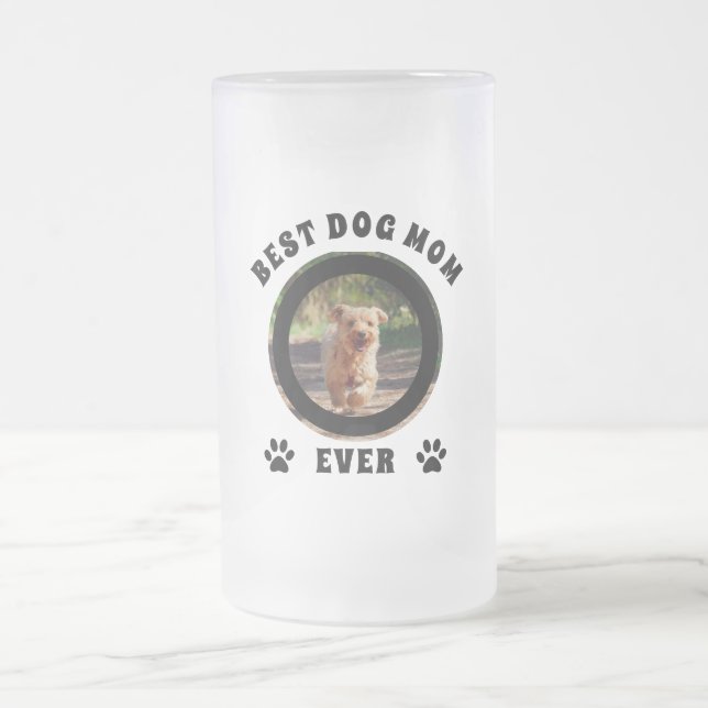Beste Mama für Hunde je benutzerdefiniertes Foto P Mattglas Bierglas (Mittel)