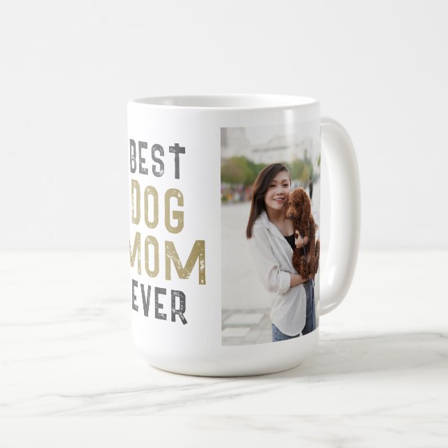 Beste Mama für Hunde je Besitzer 2 Fotos Kaffeetasse (VorderseiteRechts)