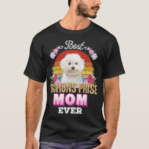 Beste Mama für Hunde je Bichons Frise Floral Retr T-Shirt