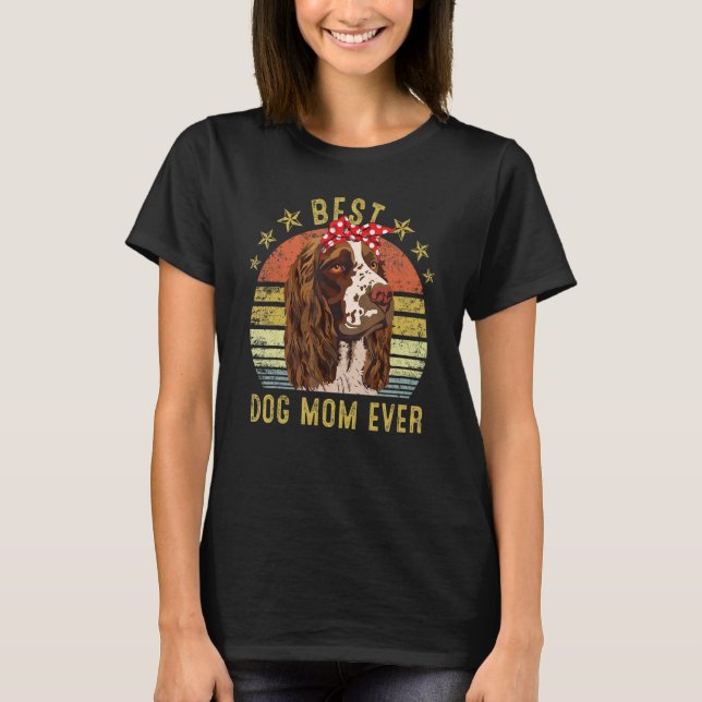 Beste Mama für Hunde je Englisch Springer Spanisch T-Shirt (Vorderseite)
