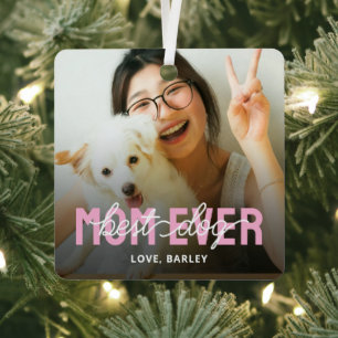 Beste Mama für Hunde je Foto Ornament Aus Metall