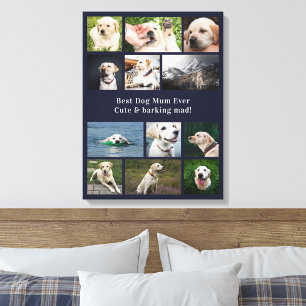 Beste Mama für Hunde je FotoCollage Leinwanddruck