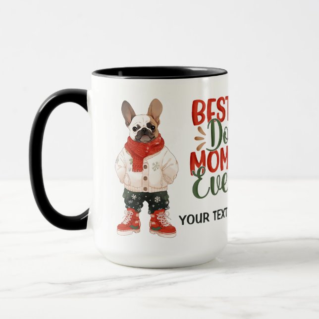 Beste Mama für Hunde je Franchie Custom Weihnachte Tasse (Links)