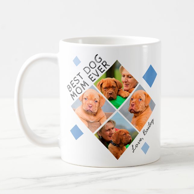Beste Mama für Hunde je nach Fotocollage und Name  Kaffeetasse (Von Creator hochgeladen)