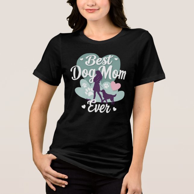 Beste Mama für Hunde je Niedliche Geschenkidee Tri-Blend Shirt (Vorderseite)
