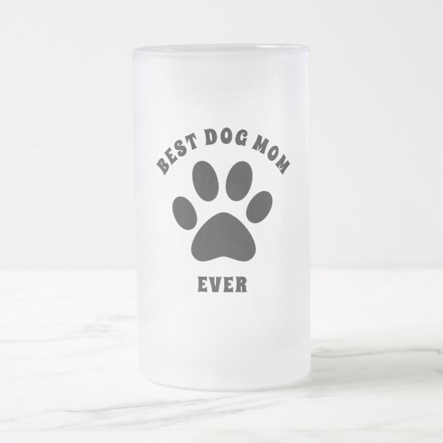 Beste Mama für Hunde je Personalisierter benutzerd Mattglas Bierglas (Mittel)