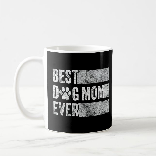 Beste Mama für Hunde je Retro Dog Mommy Mutter Vin Kaffeetasse (Links)