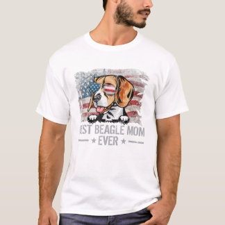Beste Mama für Hunde je Retro USA Amer T-Shirt