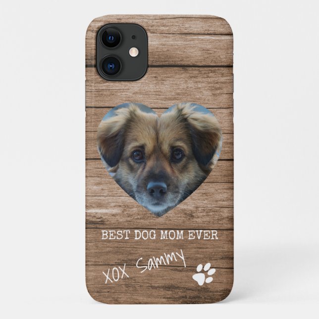 Beste Mama für Hunde je rustikales Pfoten Print Fo Case-Mate iPhone Hülle (Rückseite)