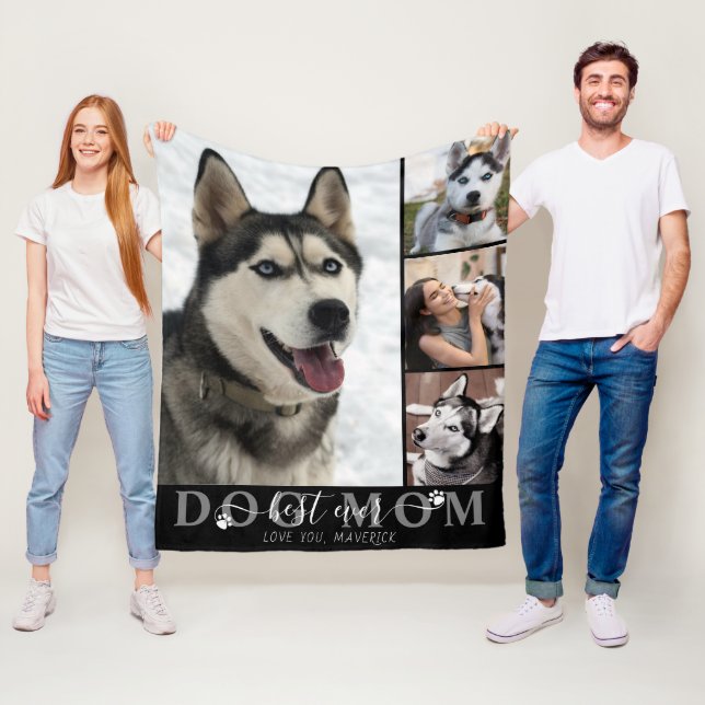 Beste Mama für Hunde je Script Pawprints, 4 Foto S Fleecedecke (Beispiel)