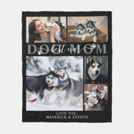 Beste Mama für Hunde je Script Pawprints 5 Foto Sc Fleecedecke