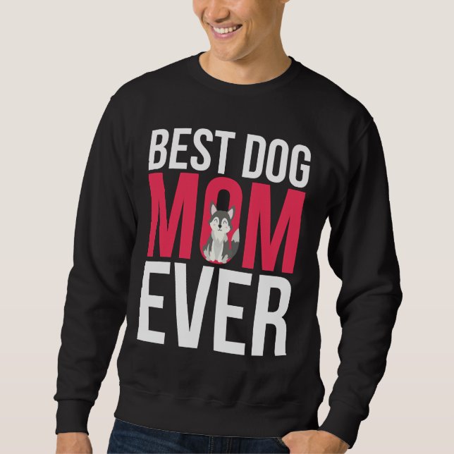 Beste Mama für Hunde je Sibirische Husky-Mama Sweatshirt (Vorderseite)