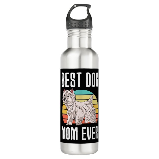 Beste Mama für Hunde je West Highland White Terrie Edelstahlflasche (Vorderseite)