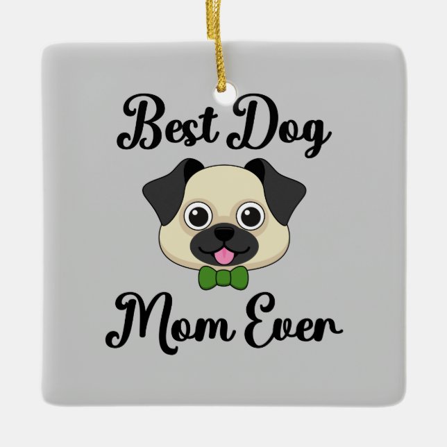 Beste Mama für Hunde Keramikornament (Vorderseite)