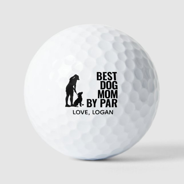 Beste Mama für Hunde mit benutzerdefiniertem Text Golfball (Vorderseite)