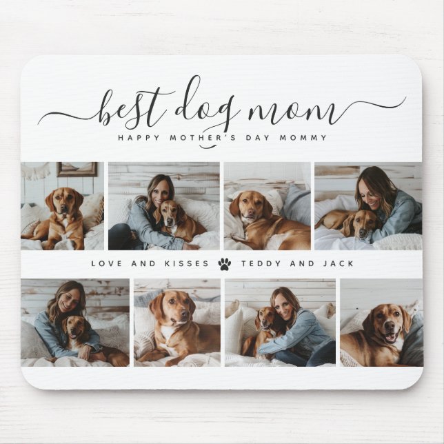 Beste Mama für Hunde: Personalisierter Foto Mutter Mousepad (Vorne)
